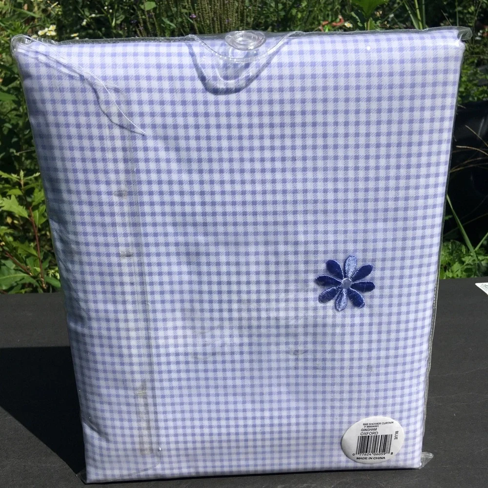 Gingham Shower Curtain Voile Oxford Bath + Home 72” x 72” New